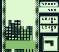 une photo d'Ã©cran de Tetris sur Nintendo Game Boy